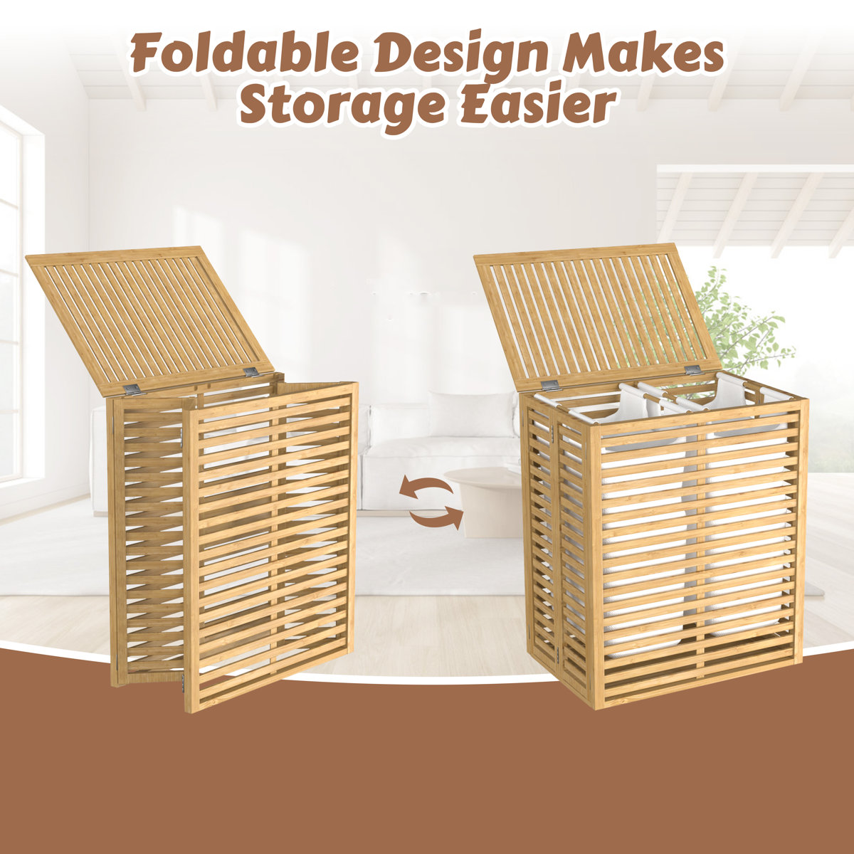 Bay Isle Home™ Donnell Bamboo Laundry Hamper Basket &amp; Reviews | Wayfair